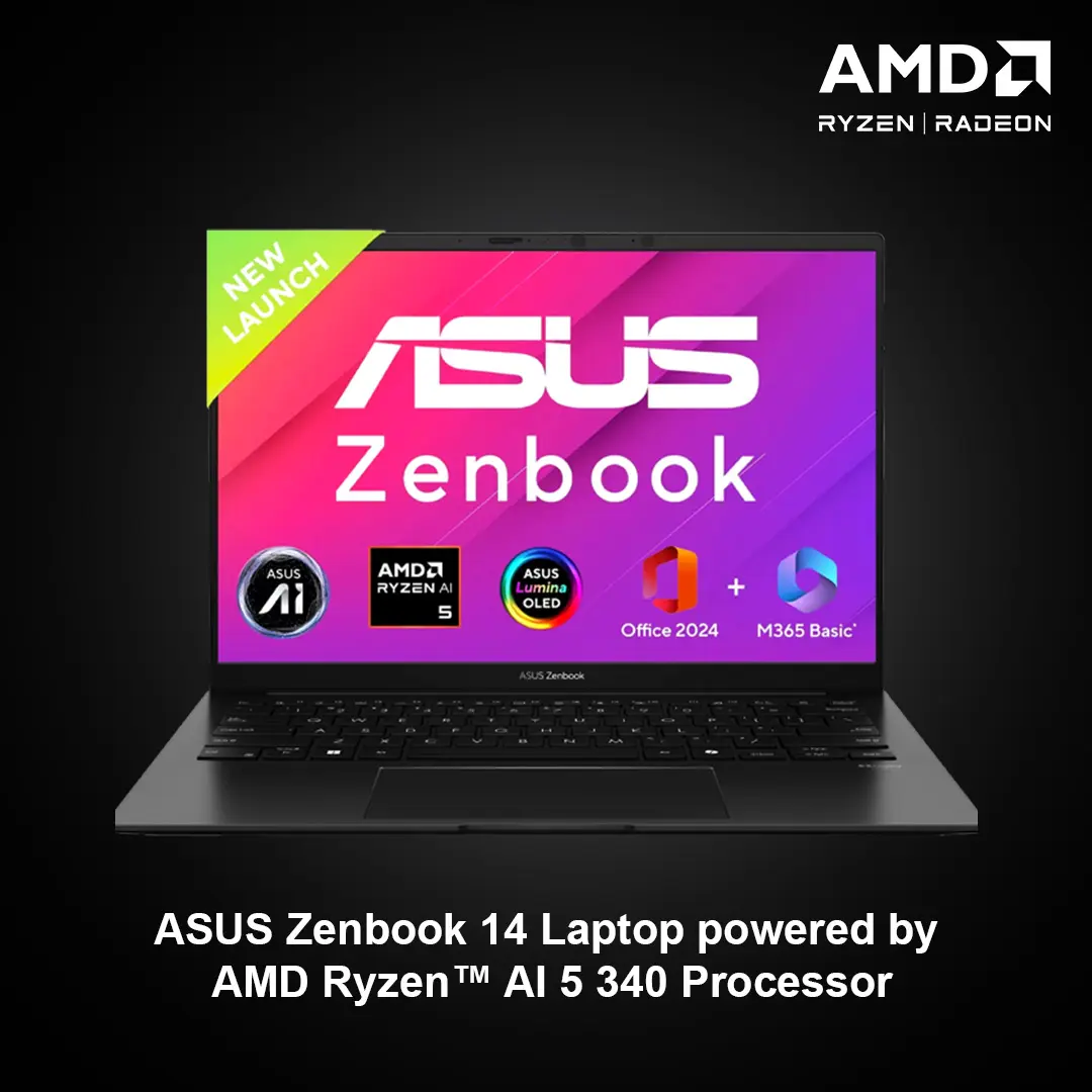 ASUS Zenbook 14 Laptop powered by  AMD Ryzen™ AI 5 340 Processor 